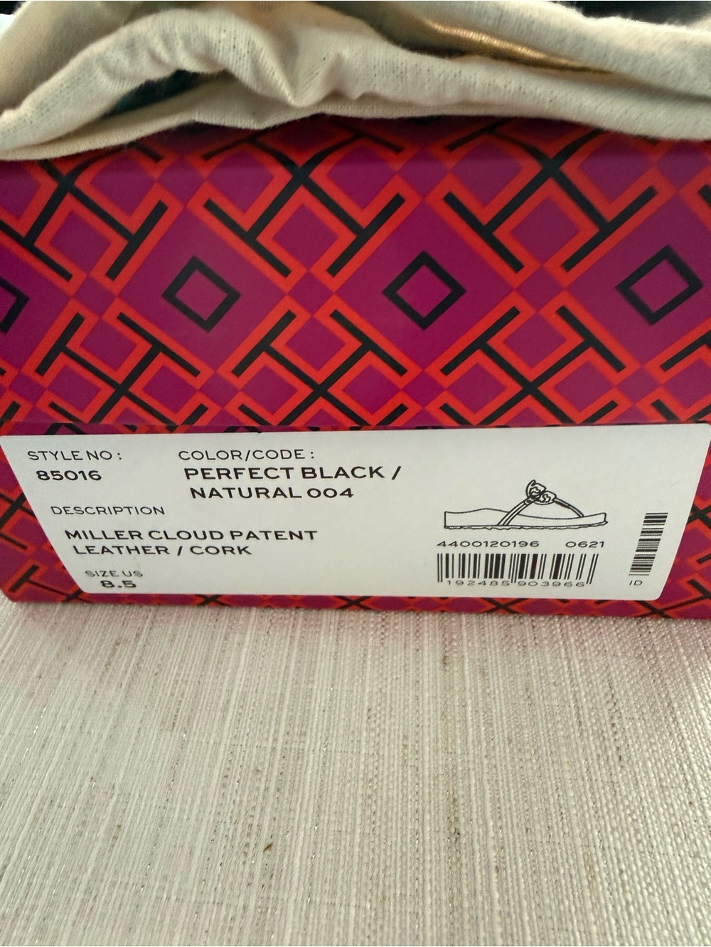 Tory Burch Miller Cloud Patent Leather Sandal 8.5 New - Picture 2 of 6